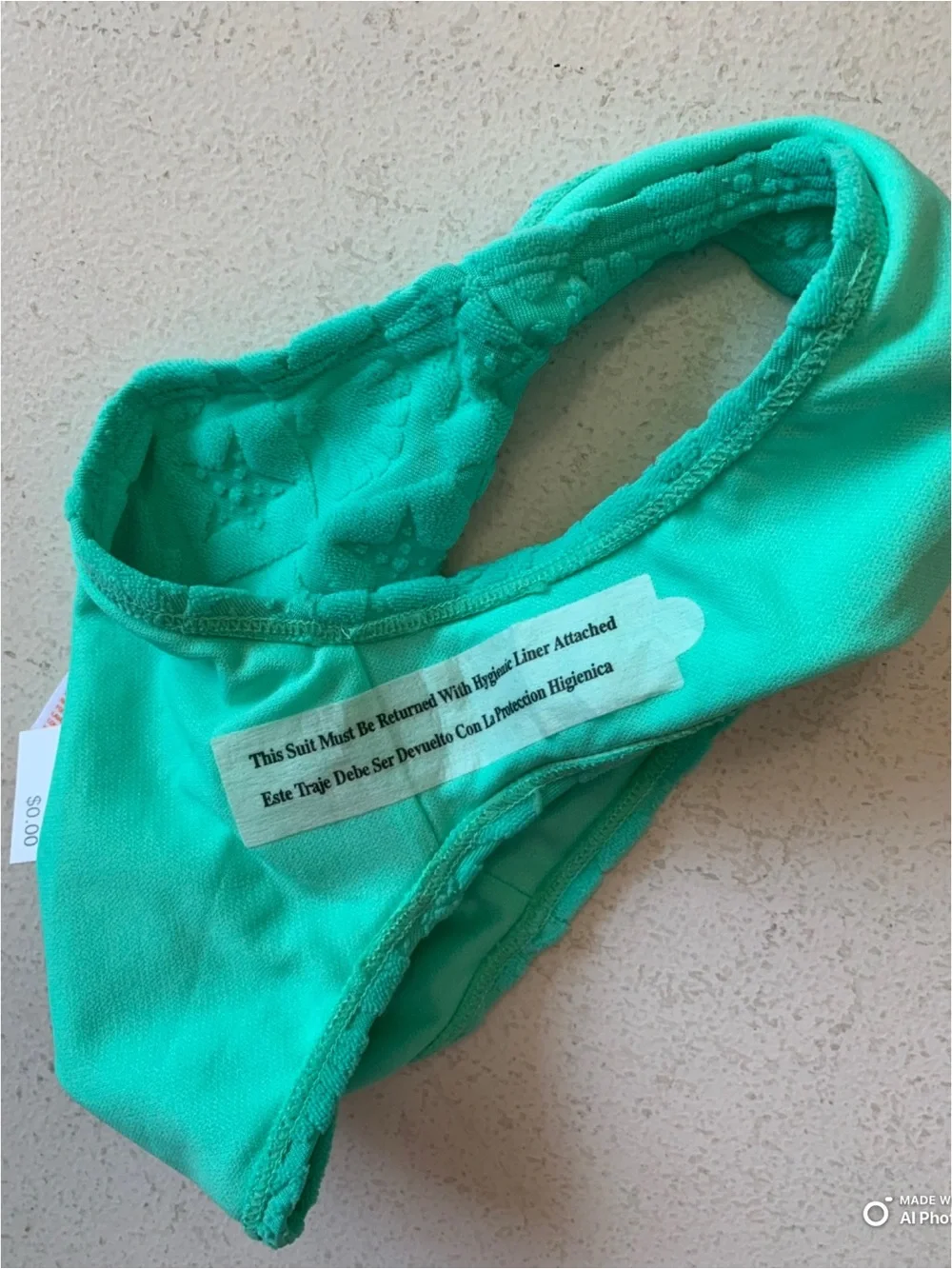 Cat & Jack Girl’s Green Textured Bikini Set Swimsuit Size Small NWT Seashell